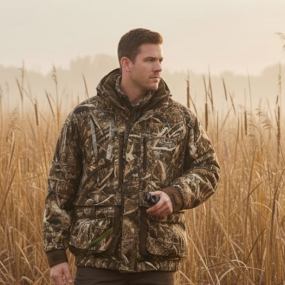 Drake Waterfowl Refuge Jacket Mens Small Realtree Max 5 Magnattach Camo Hunting - Picture 1 of 11